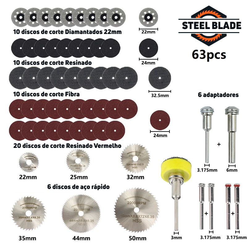 Kit Serras Steel Blade - 63 Peças
