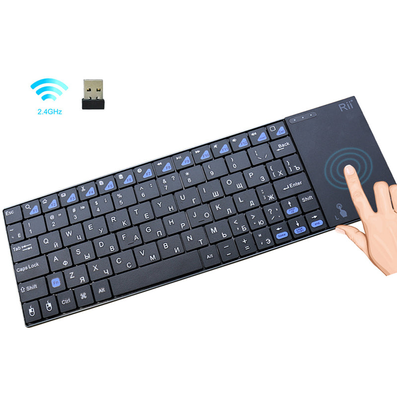 Teclado com mouse embutido sem fio - teclado padrão US